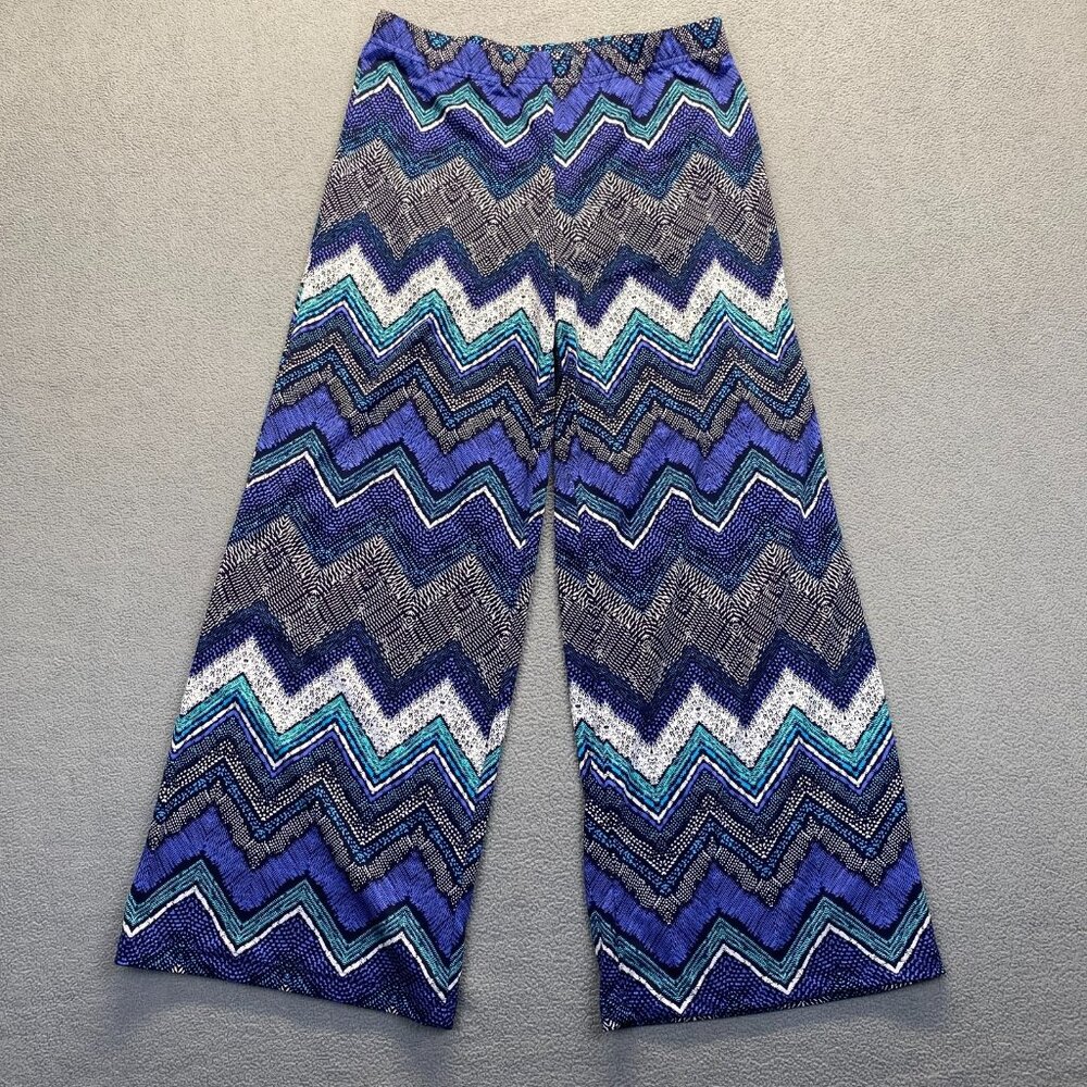 Fig and Flower Geometric Wide‎ Leg Pull On Pant Woman’s Size M,Elastic Waist